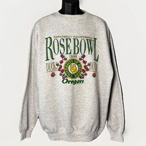 Rare Vintage NWT 1995 Oregon Ducks Rose Bowl Gray BAC Sweatshirt Men’s Size L